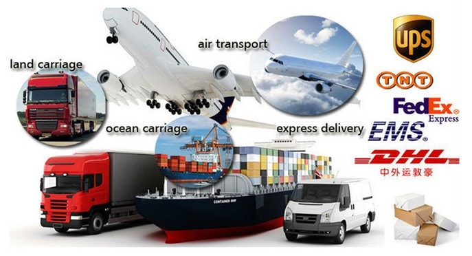 shipping by air transport, ocean, express